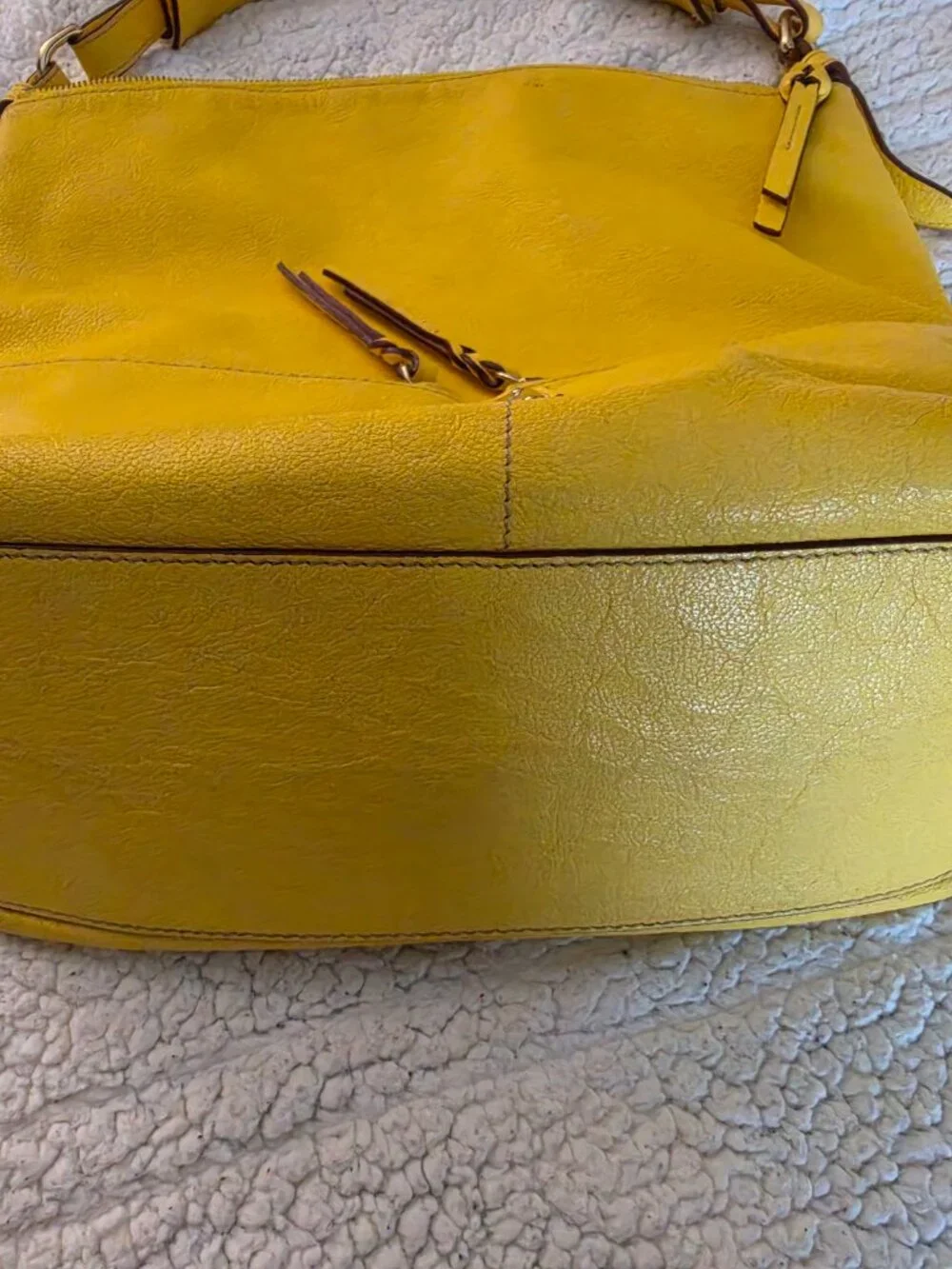Yellow Pebbled Leather Dooney - Picture 6 of 6